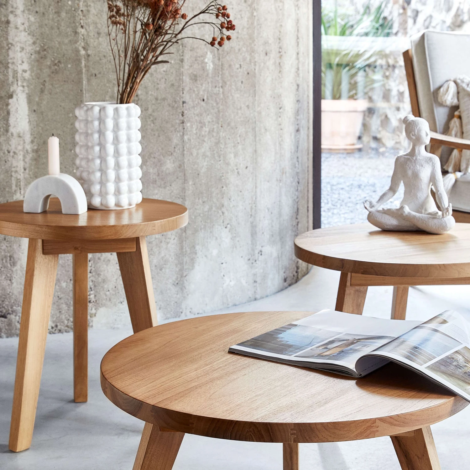 Deko Statue Höhe 24cm LOTUS In Weiß 2 Deko Statue Höhe 24cm LOTUS In Weiß – Bild 2