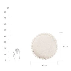 Kissen Ø45cm DAISY In Weiß -Möbelfach Serie Geschäft butlers kissen o45cm daisy in weiss 3