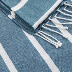 Strandtuch L 200 X B 180cm SURFSIDE In Blau -Möbelfach Serie Geschäft butlers strandtuch l 200 x b 180cm surfside in blau 4