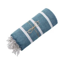 Strandtuch L 200 X B 180cm SURFSIDE In Blau -Möbelfach Serie Geschäft butlers strandtuch l 200 x b 180cm surfside in blau 5