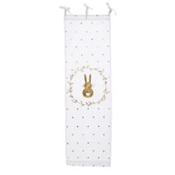 Organdy-Vorhang Hase, Weiß/Goldfarben